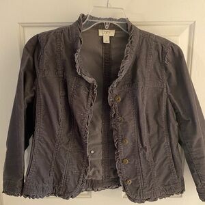 Loft gray corduroy cropped blazer. 3/4 sleeves Size 10